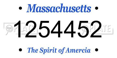 1254452 Massachusetts License Plate