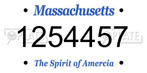1254457 Massachusetts License Plate