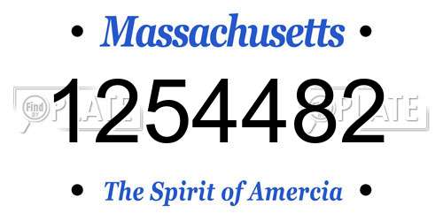 1254482 Massachusetts License Plate