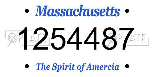 1254487 Massachusetts License Plate