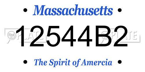 12544B2 Massachusetts License Plate
