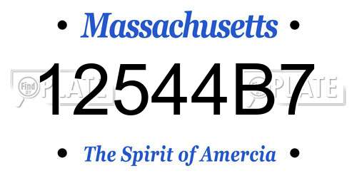 12544B7 Massachusetts License Plate