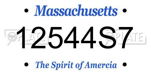 12544S7 Massachusetts License Plate
