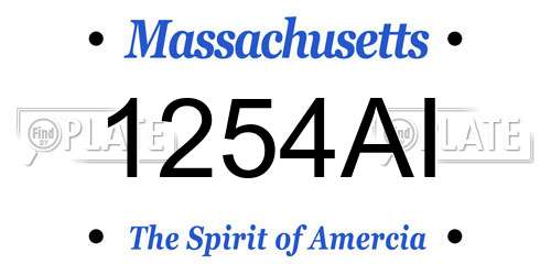 1254AI Massachusetts License Plate