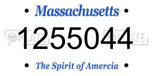 1255044 Massachusetts License Plate