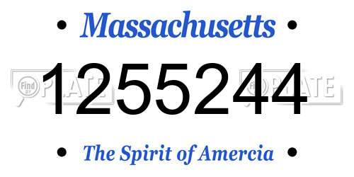 1255244 Massachusetts License Plate