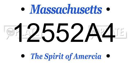 12552A4 Massachusetts License Plate