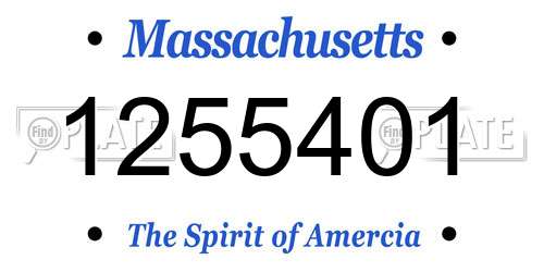 1255401 Massachusetts License Plate