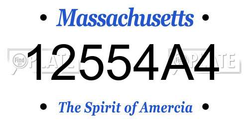 12554A4 Massachusetts License Plate