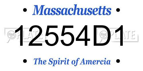12554D1 Massachusetts License Plate