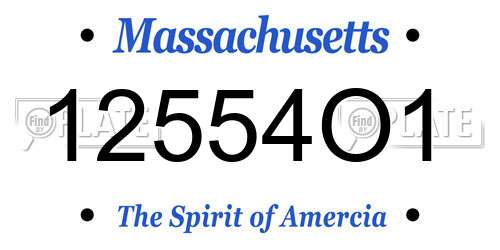 12554O1 Massachusetts License Plate