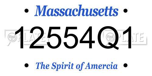 12554Q1 Massachusetts License Plate