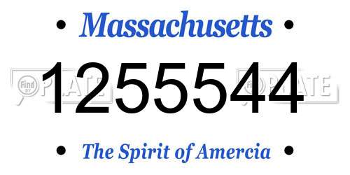 1255544 Massachusetts License Plate