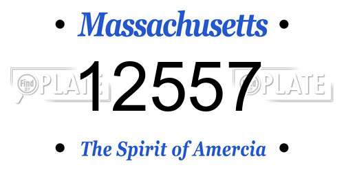 12557 Massachusetts License Plate