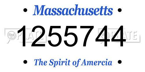 1255744 Massachusetts License Plate