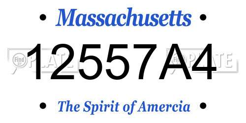12557A4 Massachusetts License Plate
