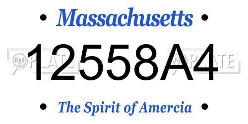 12558A4 Massachusetts License Plate