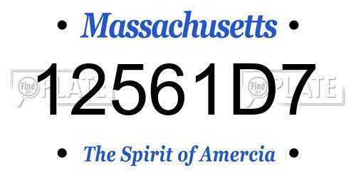 12561D7 Massachusetts License Plate
