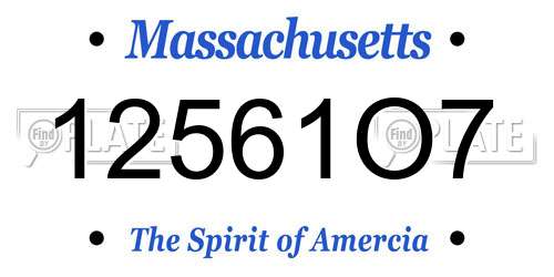 12561O7 Massachusetts License Plate