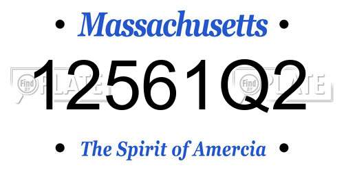 12561Q2 Massachusetts License Plate