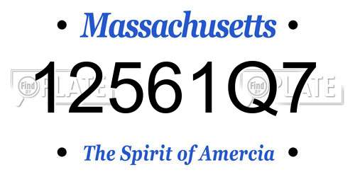 12561Q7 Massachusetts License Plate