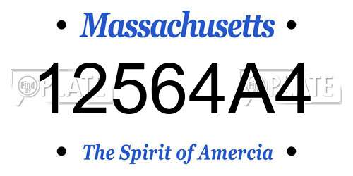 12564A4 Massachusetts License Plate