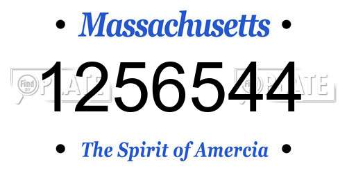 1256544 Massachusetts License Plate