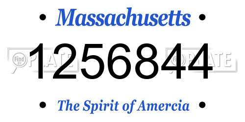 1256844 Massachusetts License Plate