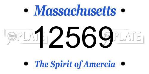 12569 Massachusetts License Plate