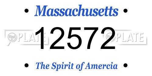 12572 Massachusetts License Plate