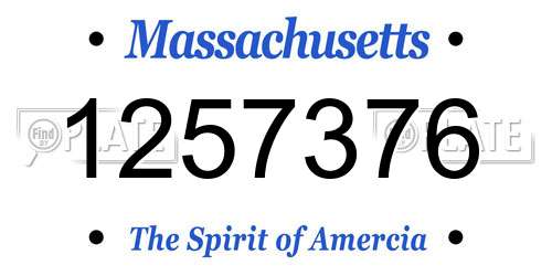 1257376 Massachusetts License Plate