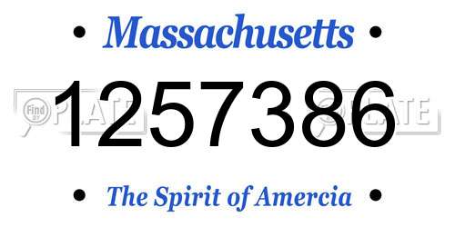 1257386 Massachusetts License Plate