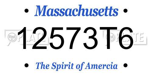 12573T6 Massachusetts License Plate