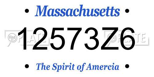 12573Z6 Massachusetts License Plate