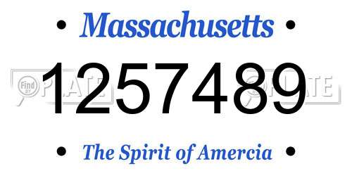 1257489 Massachusetts License Plate