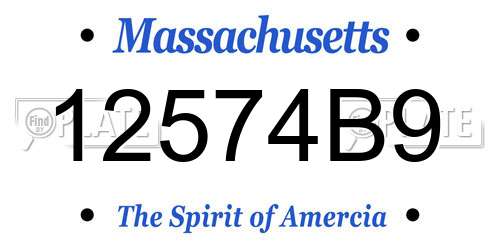 12574B9 Massachusetts License Plate
