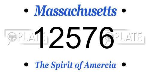 12576 Massachusetts License Plate