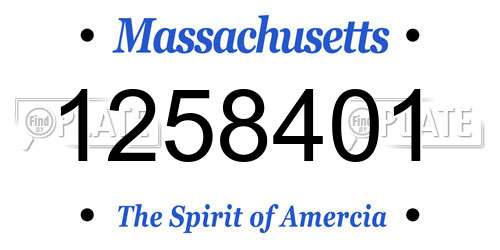 1258401 Massachusetts License Plate