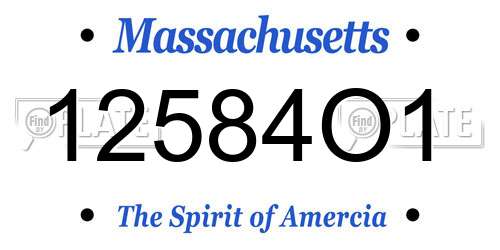 12584O1 Massachusetts License Plate