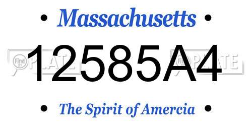 12585A4 Massachusetts License Plate
