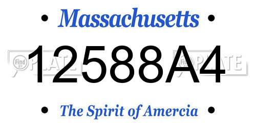 12588A4 Massachusetts License Plate