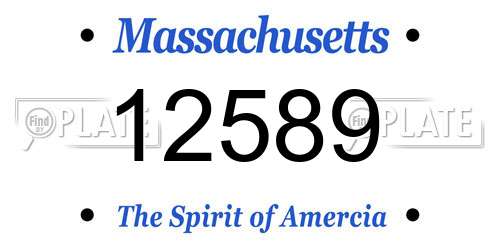 12589 Massachusetts License Plate