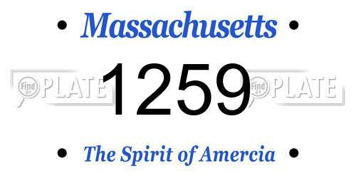 1259 Massachusetts License Plate