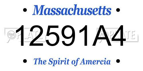 12591A4 Massachusetts License Plate