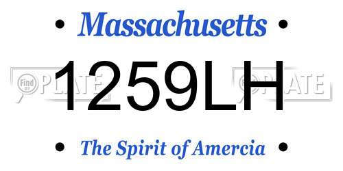 1259LH Massachusetts License Plate