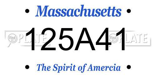125A41 Massachusetts License Plate