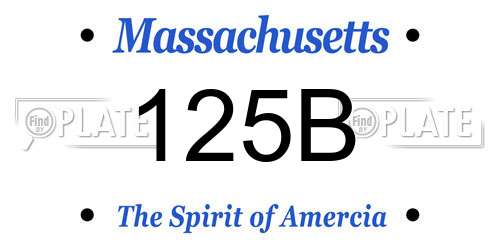 125B Massachusetts License Plate