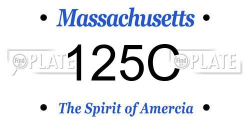 125C Massachusetts License Plate