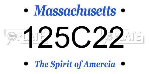 125C22 Massachusetts License Plate