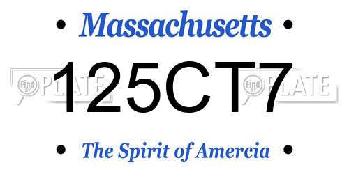 125CT7 Massachusetts License Plate